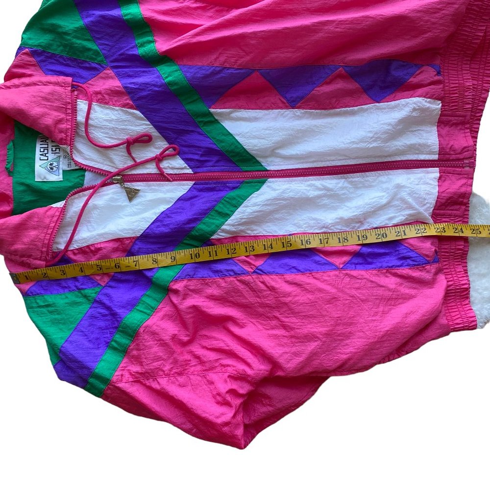 Vintage Y2K Color blocking Granny Track Jacket Nylon Windbreaker 90's Jacket - Picture 8 of 16